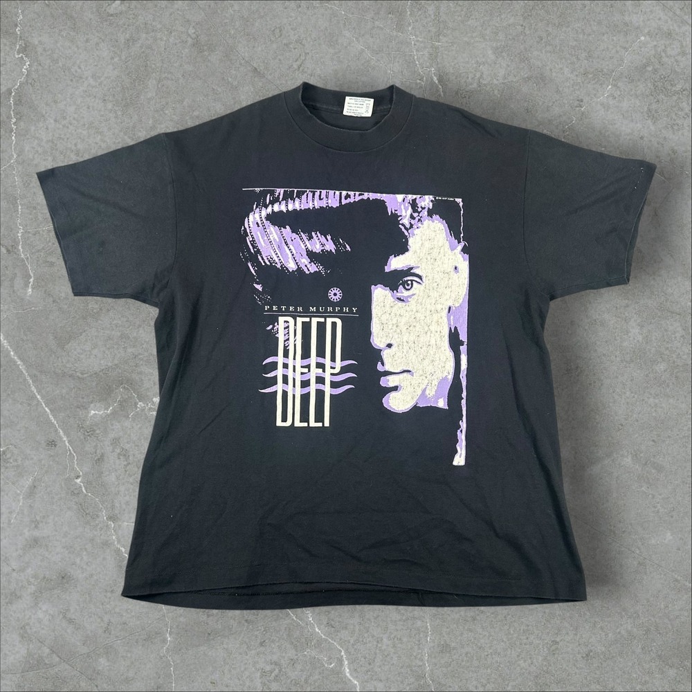 Peter Murphy Deep Tour Shirt Mens XL Black Vintage 90s Goth Bauhaus Band Tee